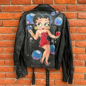 Betty Boop Painted Leather biker jacket